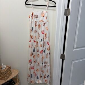 Seashell Print Maxi Dress